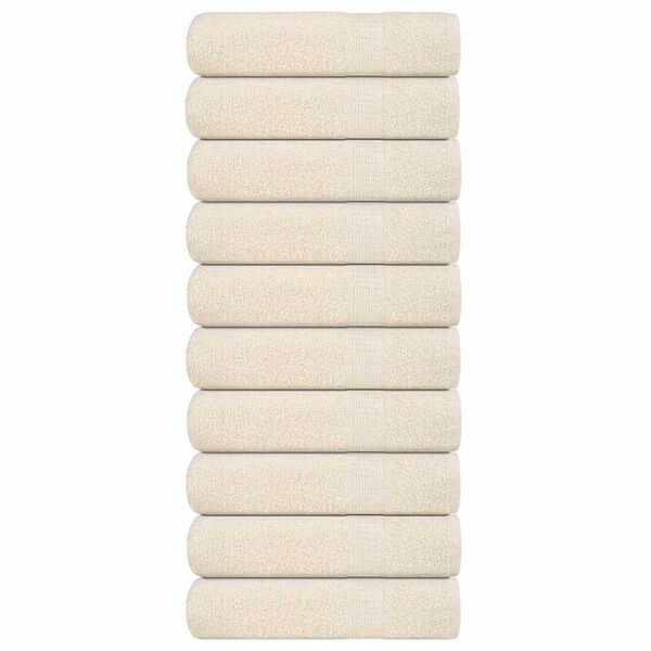 vidaXL Toallas de ba&ntilde;o FROGN 10 uds crema 100x150 cm 360 g/m&sup2;