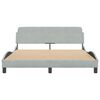 vidaXL Estructura de cama Dover terciopelo gris claro 160x200 cm