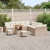 vidaXL Conjunto de sof&aacute;s de jard&iacute;n 13 pcs Beige rat&aacute;n sint&eacute;tico