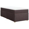vidaXL Cama box spring con colchón tela marrón oscuro 90x190 cm