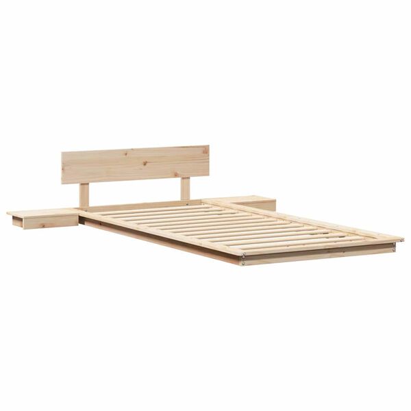 vidaXL Estructura de cama con cabecera Marr&oacute;n 90 x 200 cm Madera