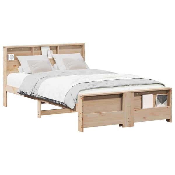 vidaXL Estructura de cama Marr&oacute;n 135 x 190 cm Madera de ingenier&iacute;a