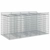 vidaXL Cama elevada de gavi&oacute;n 2 pcs Plateado