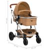 vidaXL Carrito de beb&eacute;s 3 en 1 de aluminio gris taupe