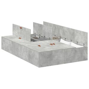 vidaXL Cama con almacenamiento Gris Concreto 120 x 190 cm