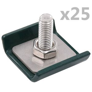 vidaXL Conector de enrejado 25 sets verde