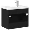 vidaXL Mueble de ba&ntilde;o con lavabo integrado negro