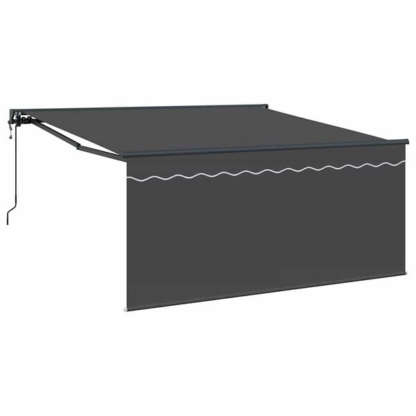 vidaXL Toldo Retr&aacute;ctil Manual Gris y antracita 350 x 250 cm