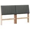 vidaXL Cabecero tapizado Gris oscuro 150 cm Madera de pino macizo