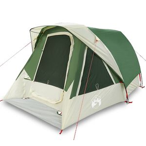 vidaXL Tienda de campa&ntilde;a 4 personas impermeable verde