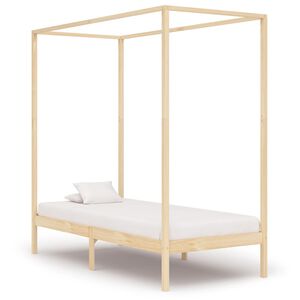 vidaXL Cama con dosel sin colch&oacute;n madera maciza 100x200 cm