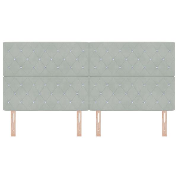 vidaXL Cabecero con cabecera Gris Claro 200 cm Cuero sint&eacute;tico