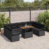 vidaXL Conjunto de sof&aacute; de jard&iacute;n 10 pcs Negro Polirat&aacute;n