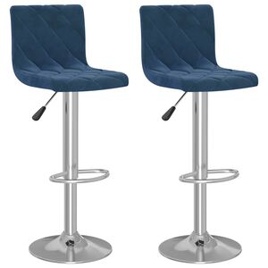 vidaXL Taburetes de cocina 2 unidades terciopelo azul