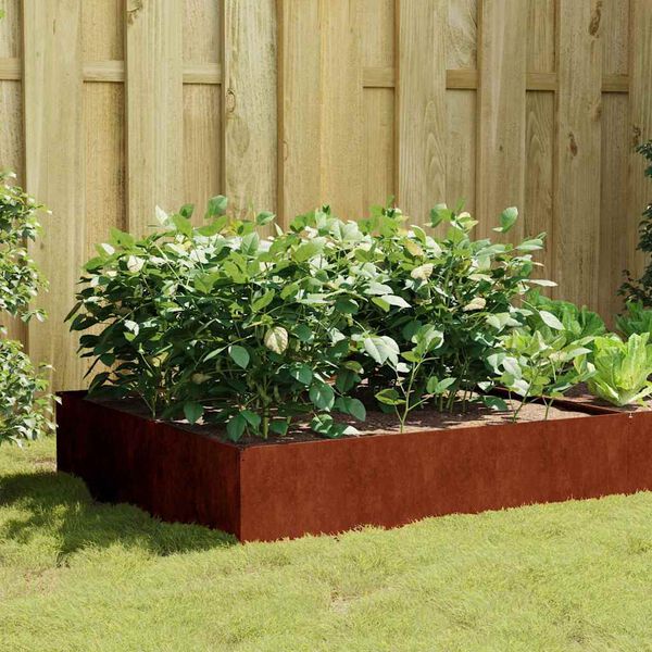 vidaXL Jardinera acero corten 100x100x41 cm