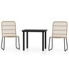 vidaXL Juego de comedor para jard&iacute;n 3 piezas color roble