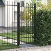 vidaXL Puerta de valla BOXTEL de una puerta con arco superior de acero, 1x2 m, negro