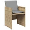 vidaXL Set comedor de jard&iacute;n con cojines 15 pzas rat&aacute;n sint&eacute;tico beige