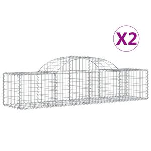 vidaXL Cestas de gaviones 2 uds forma de arco hierro 200x50x40/60 cm