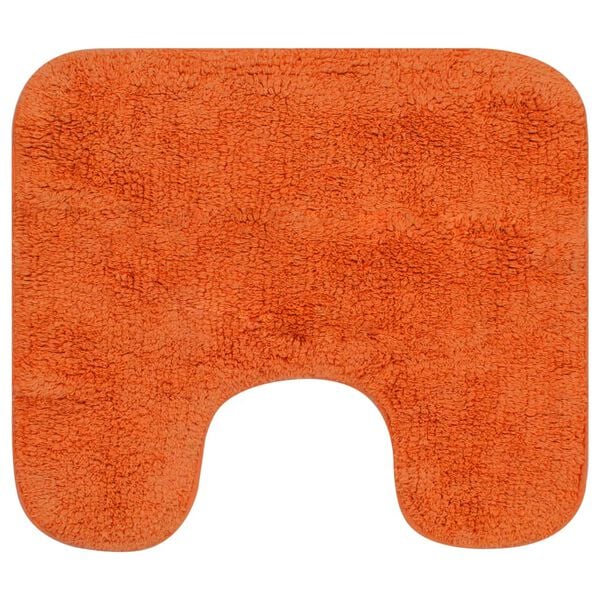 vidaXL Conjunto de alfombrillas de ba&ntilde;o de tela 3 piezas naranja