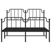 vidaXL Estructura cama sin colch&oacute;n con estribo metal negro 135x190 cm