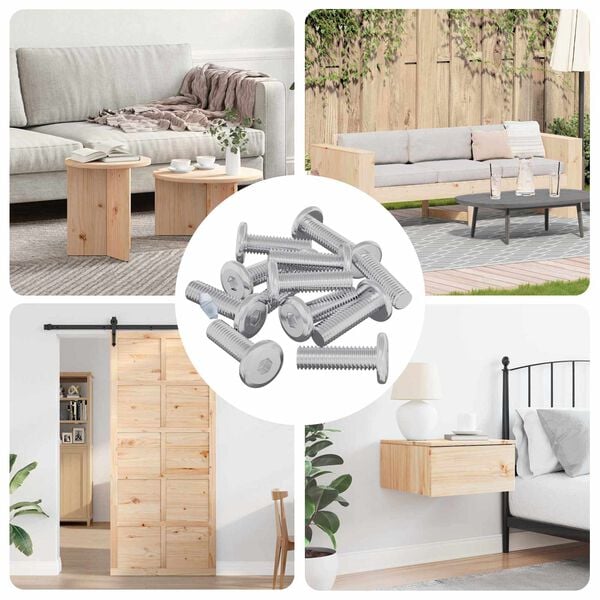 vidaXL Tornillo 1593 pcs Plateado 8 x 25 mm Acero