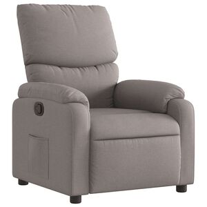 vidaXL Sill&oacute;n reclinable de tela gris taupe