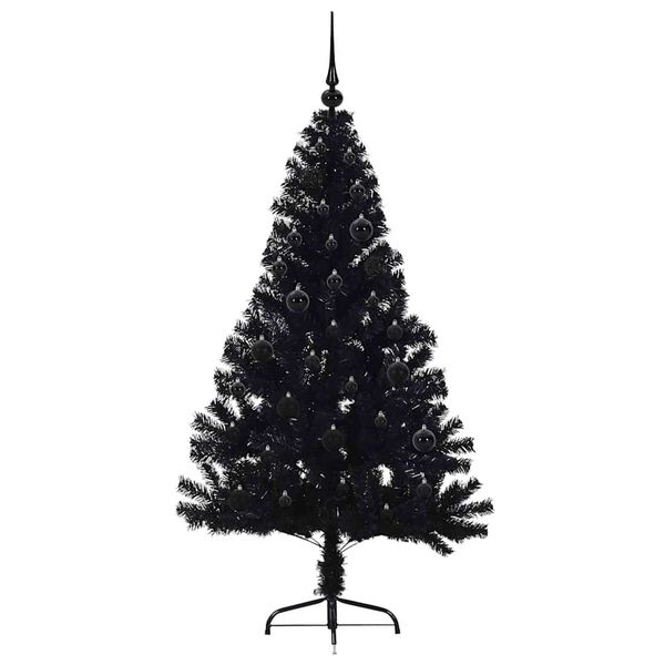 vidaXL &Aacute;rbol de Navidad Artificial Preiluminado Negro 150 cm PVC