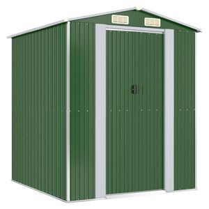 vidaXL Cobertizo de jard&iacute;n acero galvanizado verde 192x191x223 cm