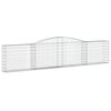 vidaXL Cestas de gaviones 9 uds forma de arco hierro 400x30x80/100 cm
