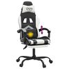 vidaXL Silla gaming giratoria reposapi&eacute;s cuero sint&eacute;tico negro blanco