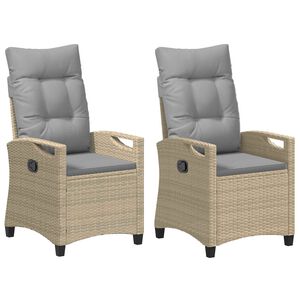 vidaXL Silla de Jard&iacute;n 2 pcs Beige y Gris Claro 56 x 60 x 112 cm