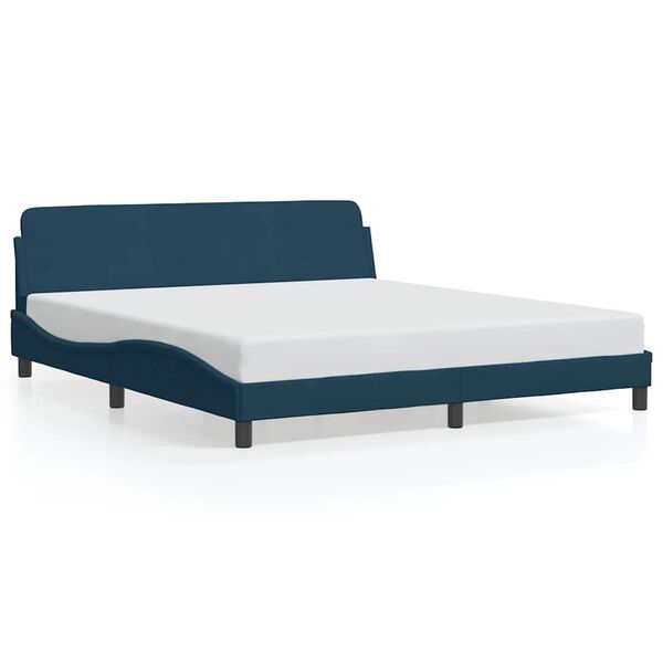 vidaXL Estructura de cama con cabecero Dover terciopelo azul 180x200 cm