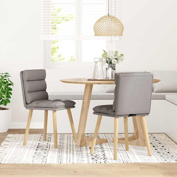 vidaXL Sillas de comedor 2 unidades tela gris taup&eacute;