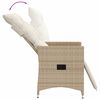 vidaXL Sillones reclinables de jard&iacute;n con cojines beige 2 uds rat&aacute;n PE