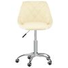 vidaXL Silla de comedor giratoria de cuero sint&eacute;tico crema y blanco