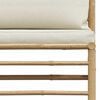 vidaXL Set de muebles de jardín 2 piezas bambú y cojines blanco crema