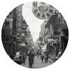 WallArt Papel pintado de pared redondo Hong Kong the Old Days 142,5 cm