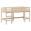 vidaXL Cama alta con escalera y techo madera maciza de pino 90x190 cm