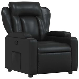 vidaXL Sill&oacute;n reclinable de piel sint&eacute;tica negra