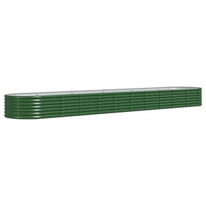 vidaXL Jardinera arriate acero galvanizado verde 440x80x36 cm