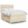 vidaXL Cama box spring con colch&oacute;n tela color crema 140x190 cm