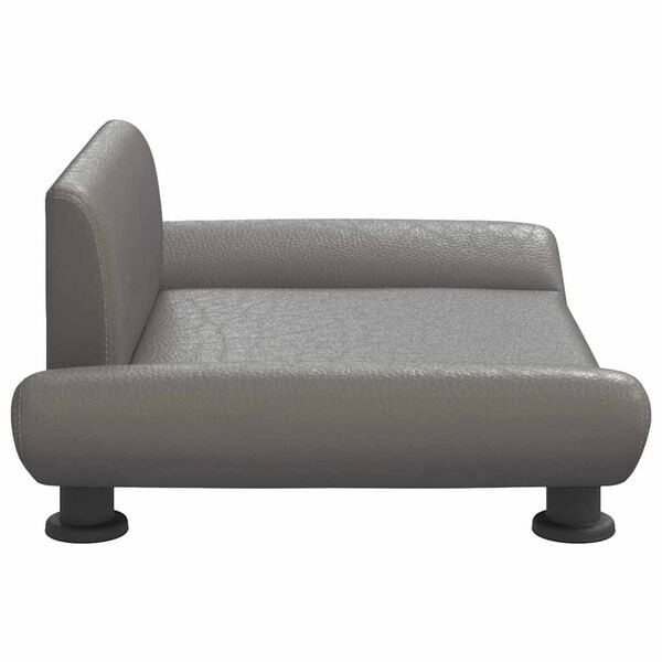 vidaXL Cama para perros de cuero sint&eacute;tico gris 70x45x28 cm