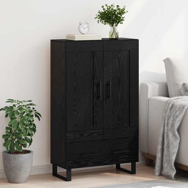 vidaXL Alacena Roble Negro 69,5 x 31 x 115 cm Madera contrachapada