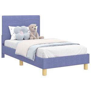 vidaXL Cama para niños con cabecero Azul jeans 80 x 160 cm tela