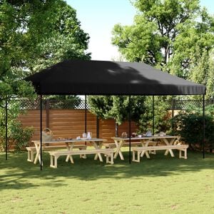 vidaXL Tienda de fiesta plegable Pop-Up negra 580x292x315 cm