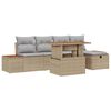 vidaXL Conjunto de sof&aacute; de jard&iacute;n 6 uds. Beige rat&aacute;n sint&eacute;tico
