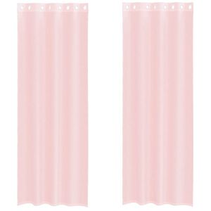 vidaXL Cortinas de gasa con ojales 2 uds rosa claro 140x300 cm