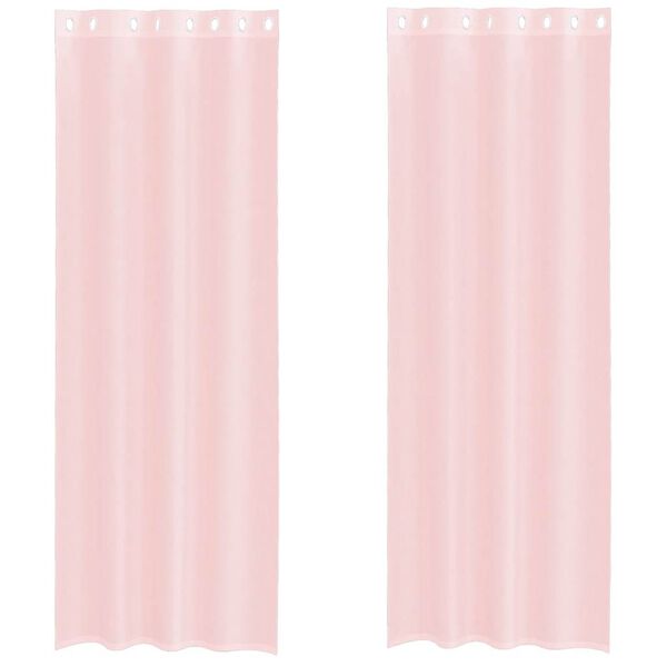vidaXL Cortinas de gasa con ojales 2 uds rosa claro 140x300 cm