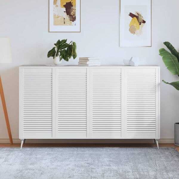 vidaXL Puerta de armario lamas 4 uds madera pino blanco 99,3x49,4 cm